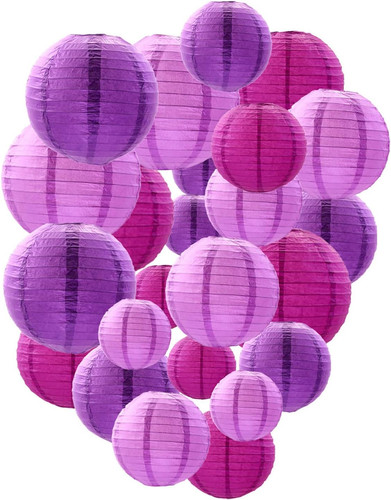 Purple paper lanterns - purple,