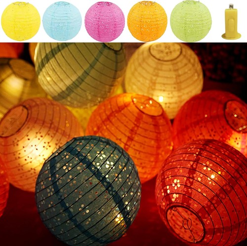 Lanterne carta con luci led - carta,